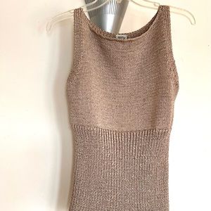 DKNY Metallic Gold Sleeveless Top, Medium